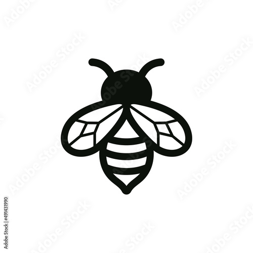 bee logo icon design template vector