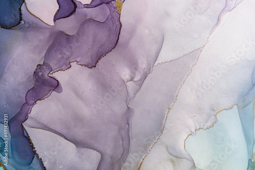 Abstract alcohol ink fluid art background in purple