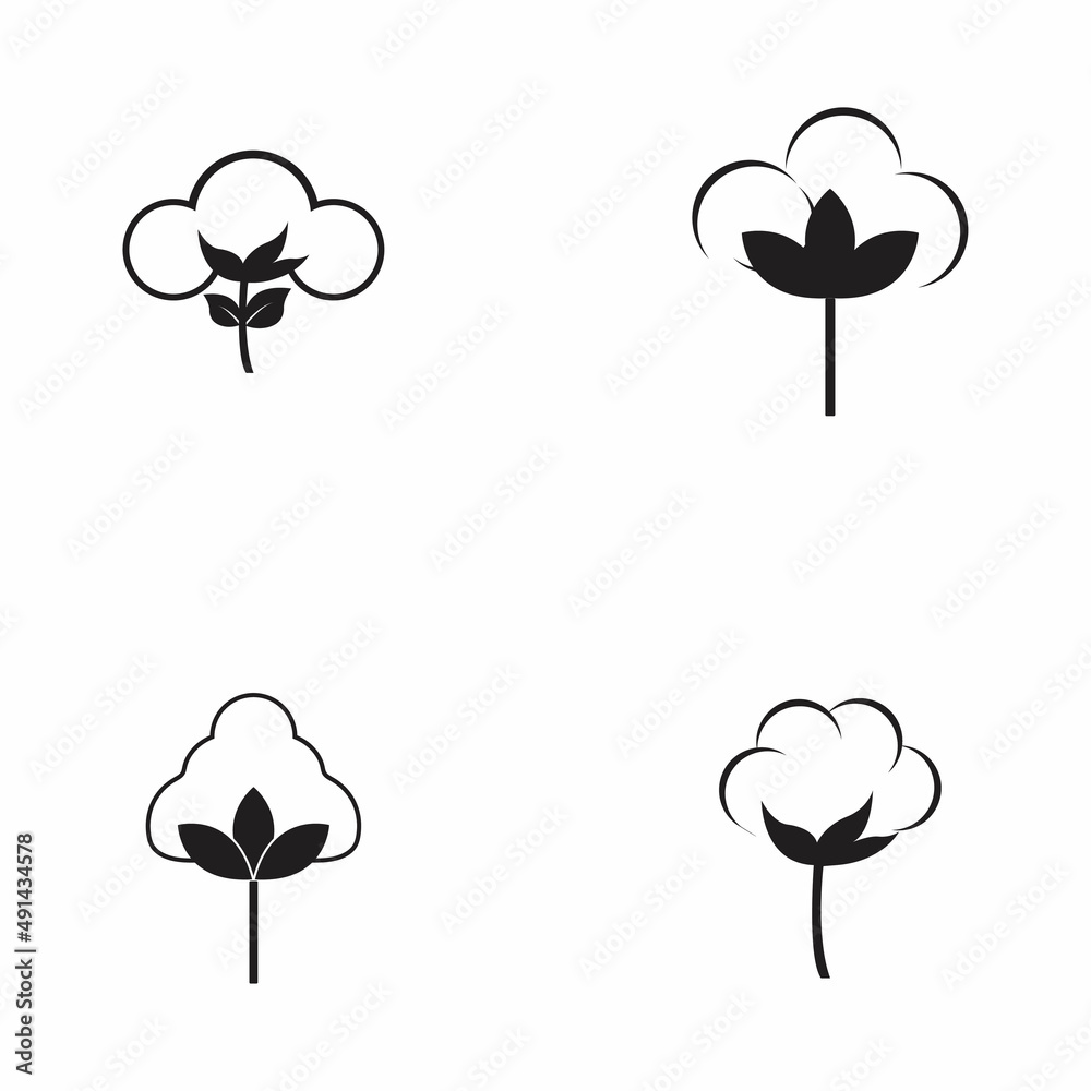 Fototapeta premium Cotton Logo Template vector symbol nature
