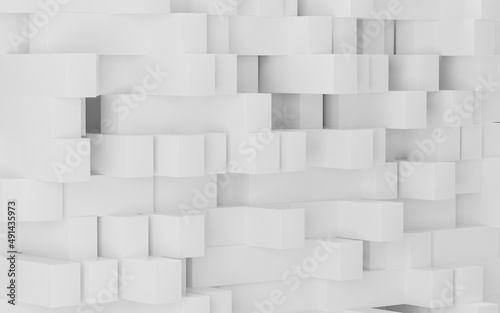 White abstract cubes, 3d rendering. © 婷婷 季