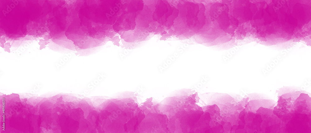 hand-drawn abstract watercolor pink background with copy space  