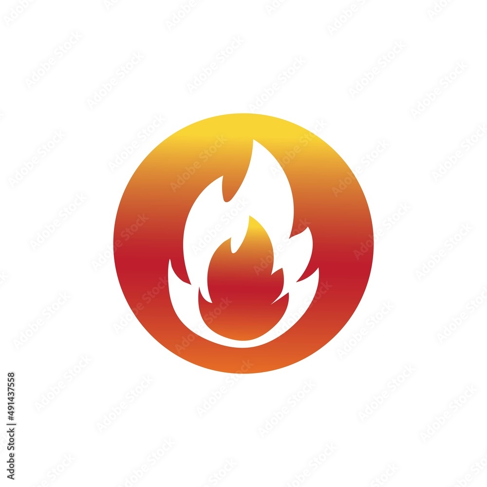 Fire flame logo vector illustration design template