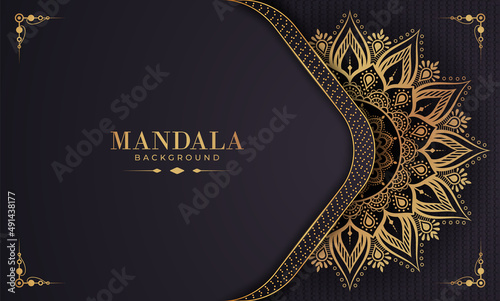 Luxury ornamental mandala background with golden arabesque pattern Arabic Islamic east style. Ramadan Style Decorative mandala. Mandala for print, poster, cover, brochure, flyer, banner