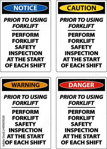 Perform Safety Inspection Sign On White Background