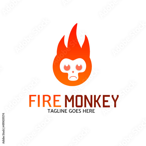 Template logo fire monkey