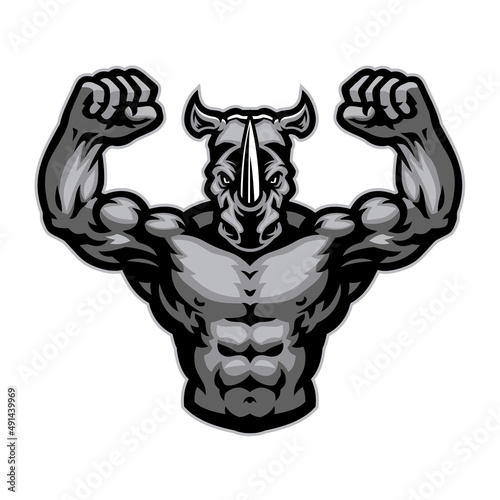 Big Muscle of Rhino Show His Athletic Body