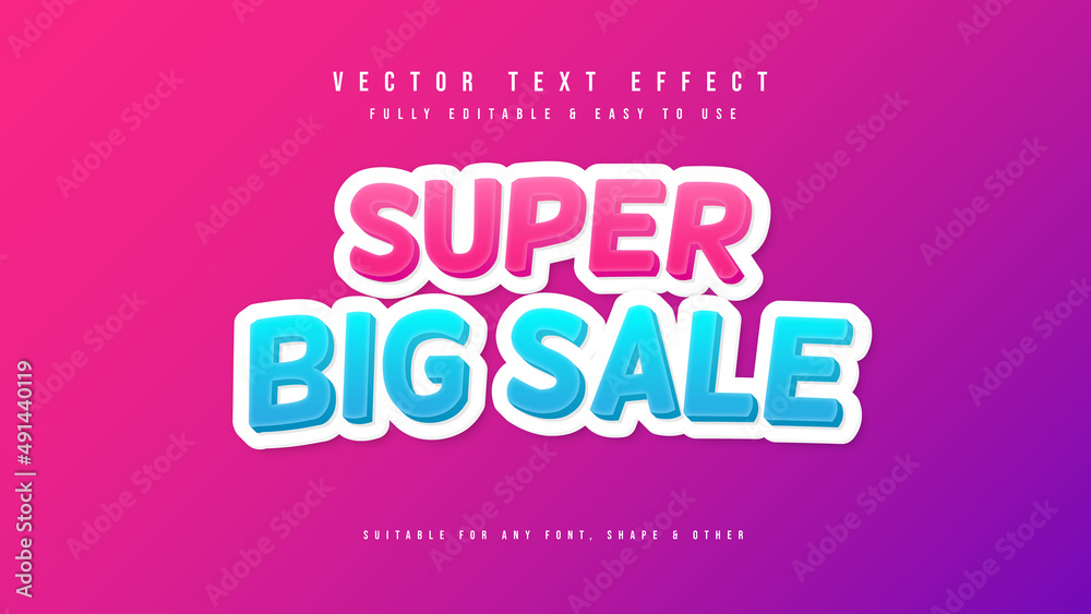 Cartoon 3D style editable vector text effect Cartoon 3D style editable vector text effect