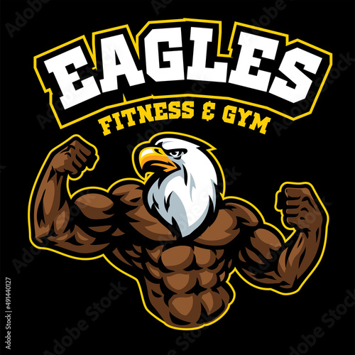 Eagle Bodybuilder Mascot Logo