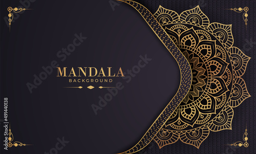 Luxury ornamental mandala background with golden arabesque pattern Arabic Islamic east style. Ramadan Style Decorative mandala. Mandala for print, poster, cover, brochure, flyer, banner