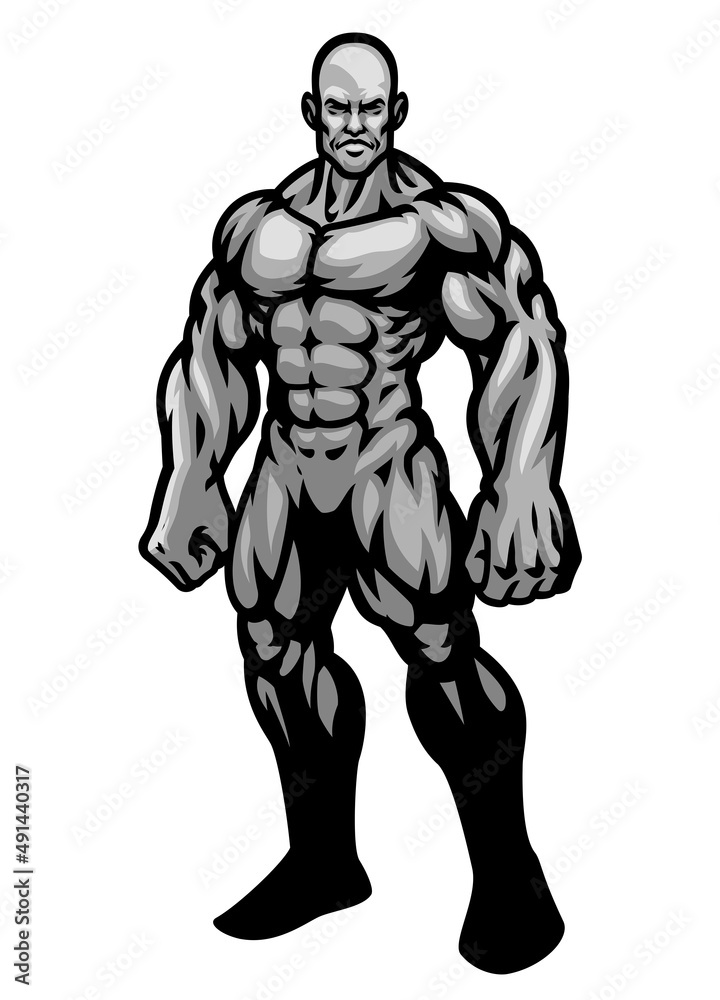 Huge Muscle Bodybuilder Stance