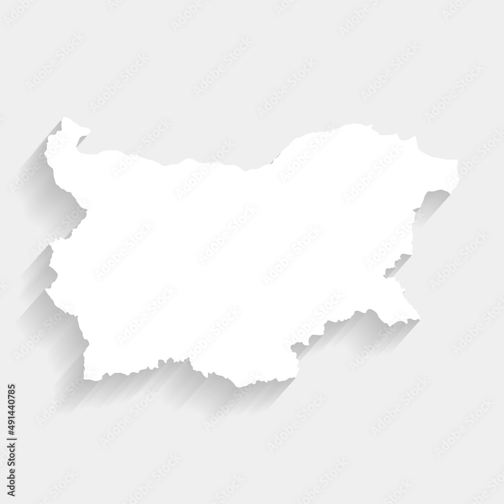 White Bulgaria map on gray background, vector, illustration