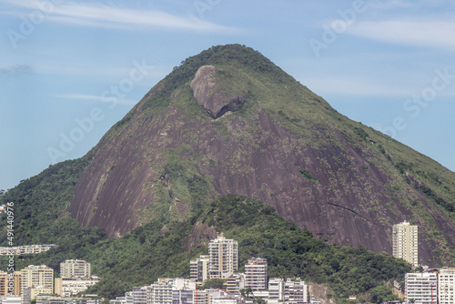 hill of goats seen from rodrigo de freitas lagoon in rio de janeiro. photo