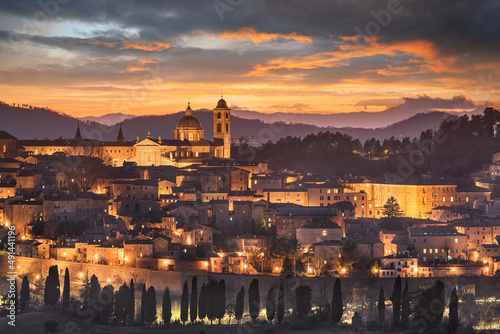 Urbino, Italy medieval walled city in the Marche Region photo