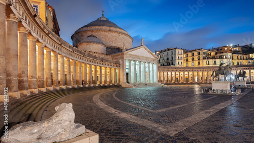 Plebiscito Square in Naples, Italy photo