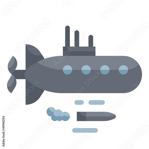 submarine flat icon