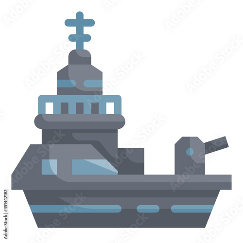 warship flat icon