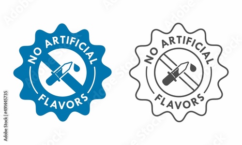 No artificial logo template illustration.suitable for food with no artificial,  skin and body care product.