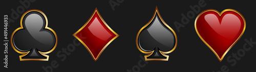 Casino suits icons. Vector set of symbols.
