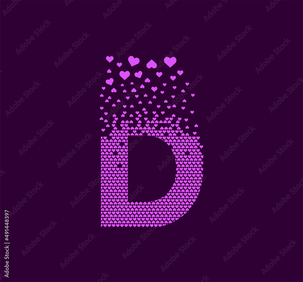 Heart letter D animated pixel dot logo. Capital letter pixel up. Hearts are filled with the letter D. Complementary and integrative pixel movement. Modern heart connect the dots. Heart letter D animated pixel dot logo. Capital letter pixel up. Hearts are filled with the letter D. Complementary and integrative pixel movement. Modern heart connect the dots.