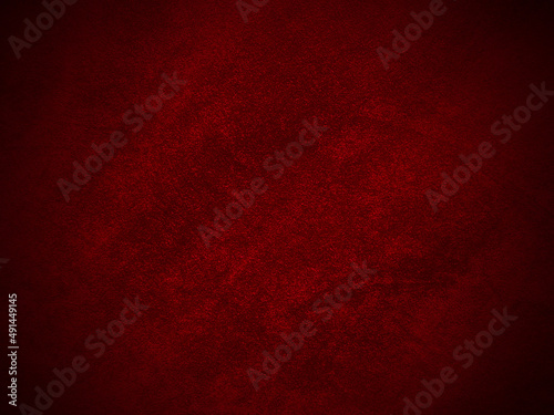 Dark red velvet fabric texture used as background. Empty dark red fabric background of soft and smooth textile material. There is space for text... photo