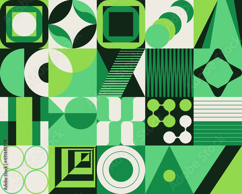 Neo-Geo Pattern Vector Graphic Inspired By Abstract Modernist Aesthetics Design