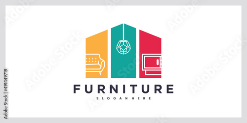 Furniture logo design with creative concept
