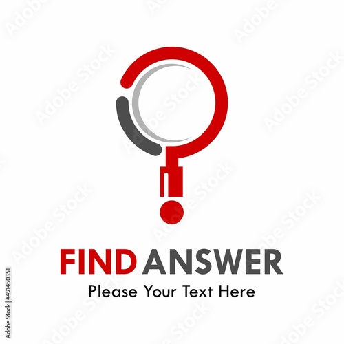 Find answer  logo template illustration. Suitable for searching, question mark