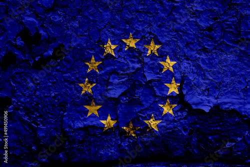 Flagge der Europäischen Union auf Grunge Hintergrund