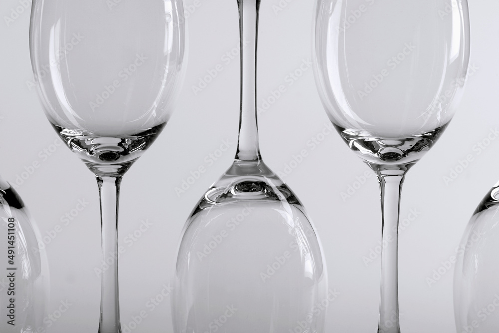 A close-up of wine glasses in black and white
A close-up of wine glasses in black and white