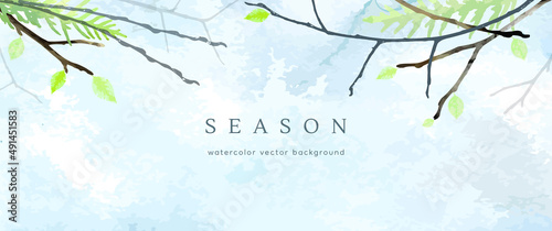 spring season vector background pastel banner blue