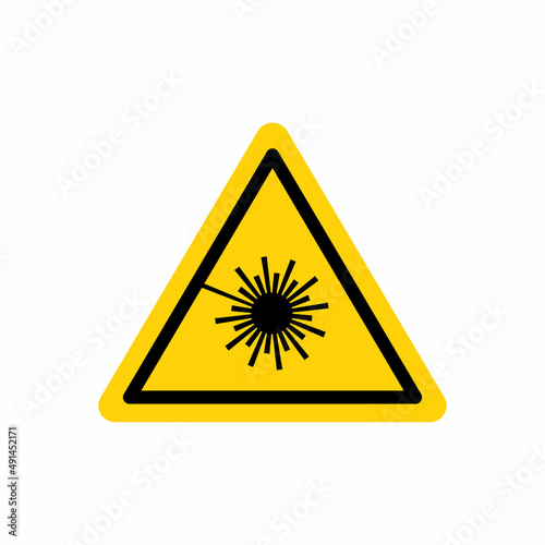 Warning Laser Shoot Eye Hazard Symbol Sign. Vector