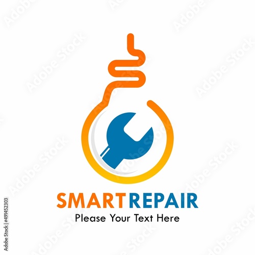 Bulb with plug logo template illustration. this is smart repair symbol