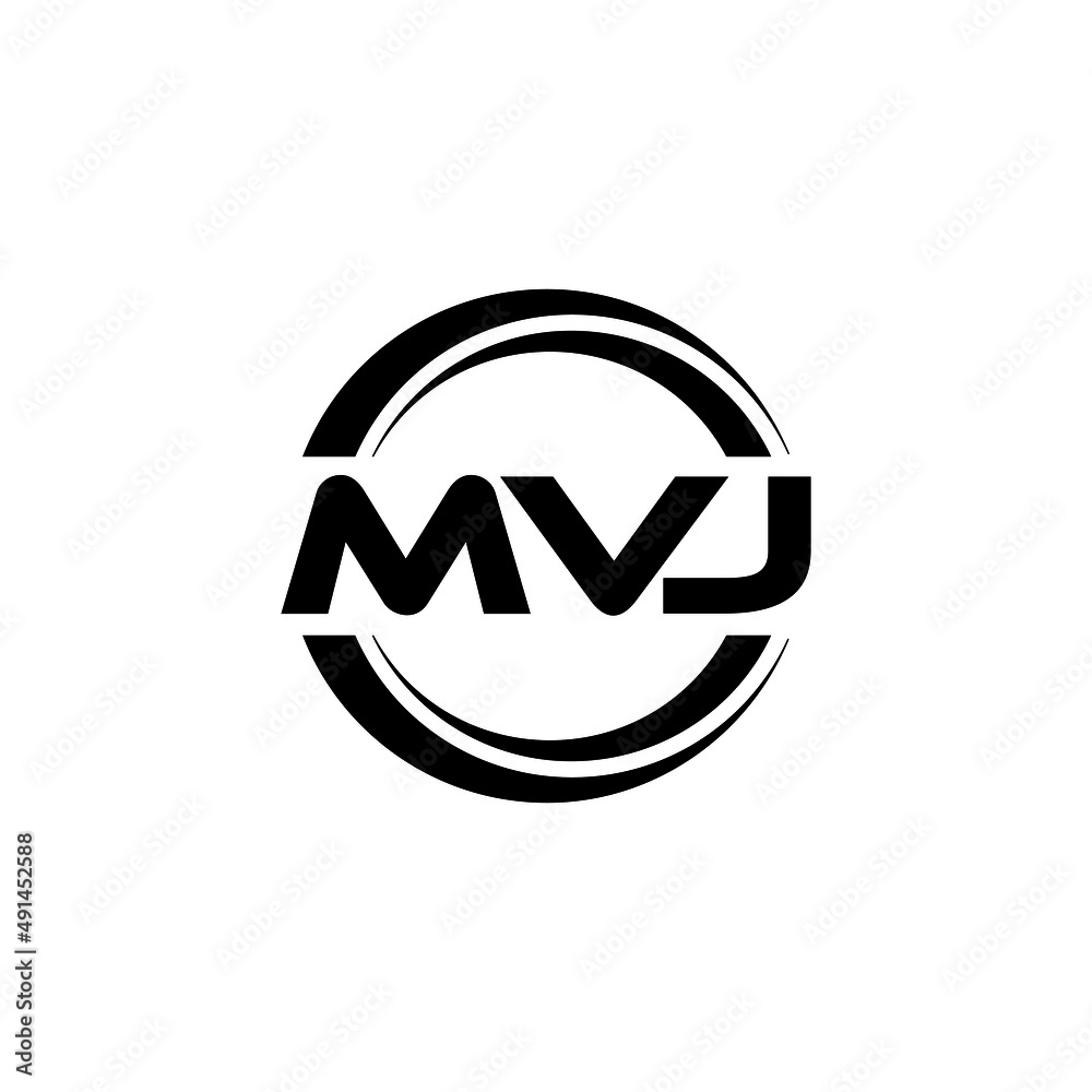 MVJ letter logo design with white background in illustrator, vector logo modern alphabet font overlap style. calligraphy designs for logo, Poster, Invitation, etc.