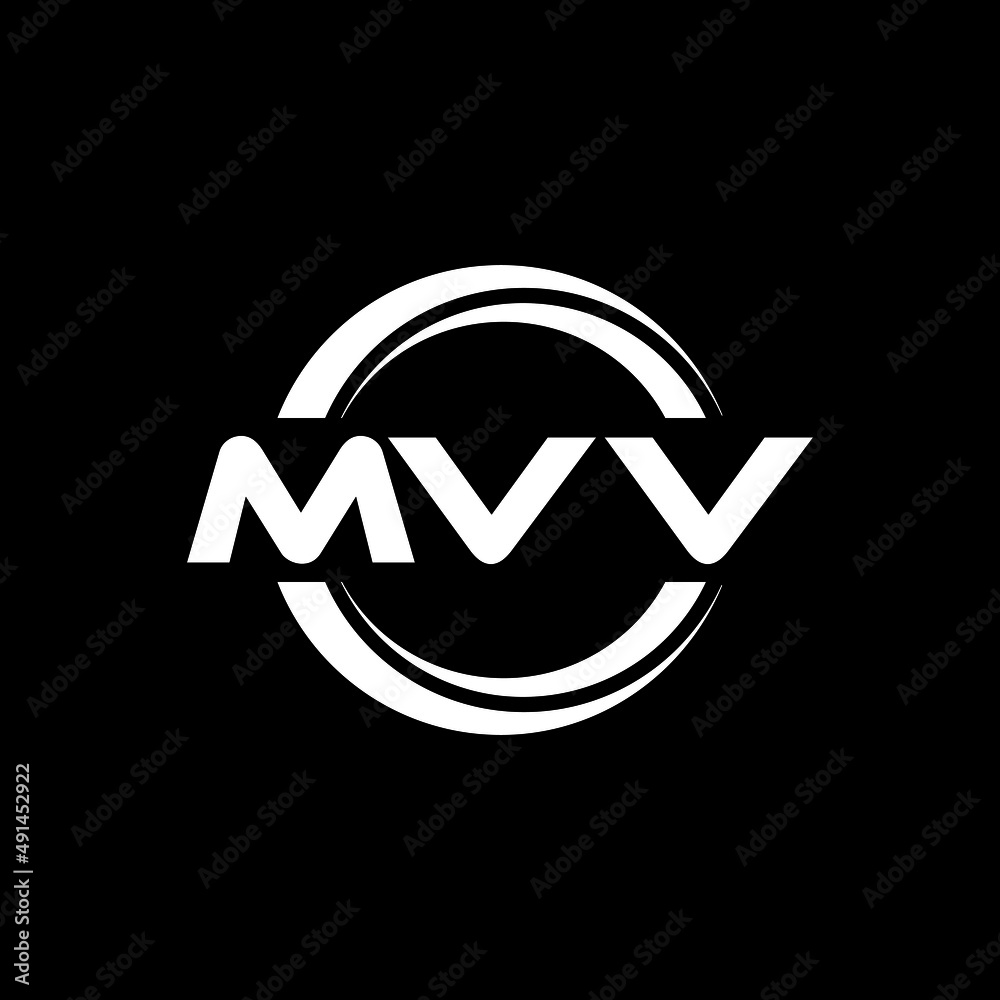 MVV letter logo design with black background in illustrator, vector ...