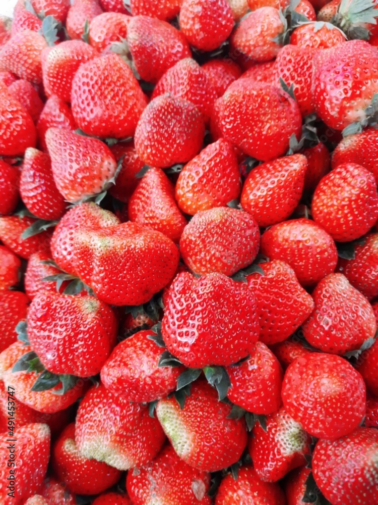 strawberries in a market strawberries in a market