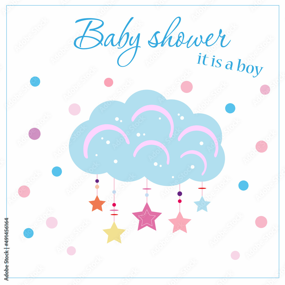 vector card baby shower for boy