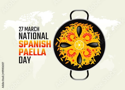 vector graphic of national spanish paella day good for national spanish paella day celebration. flat design. flyer design.flat illustration.