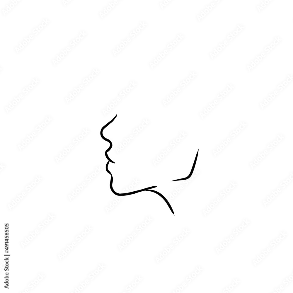 Drawing of silhouette person on white background Drawing of silhouette person on white background