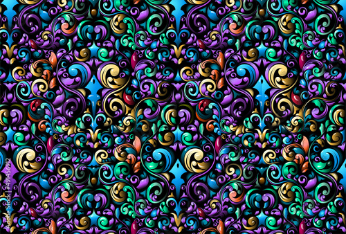 Vector crazy style floral pattern. Multicolored fantasy background with stylized  plants.