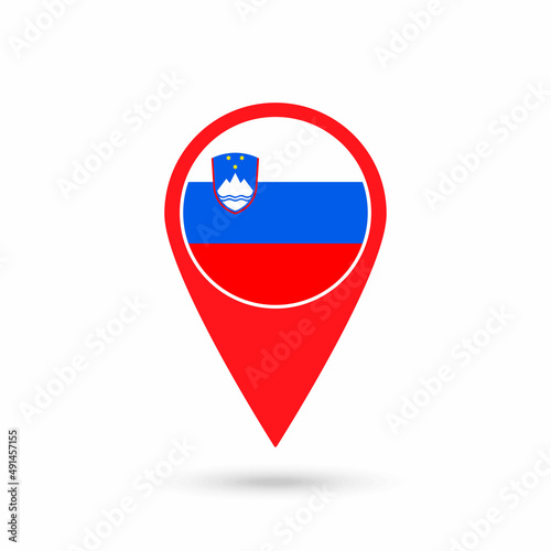 Free Download Map pointer with contry Slovenia. Slovenia flag. Vector illustration. - GFXLoad