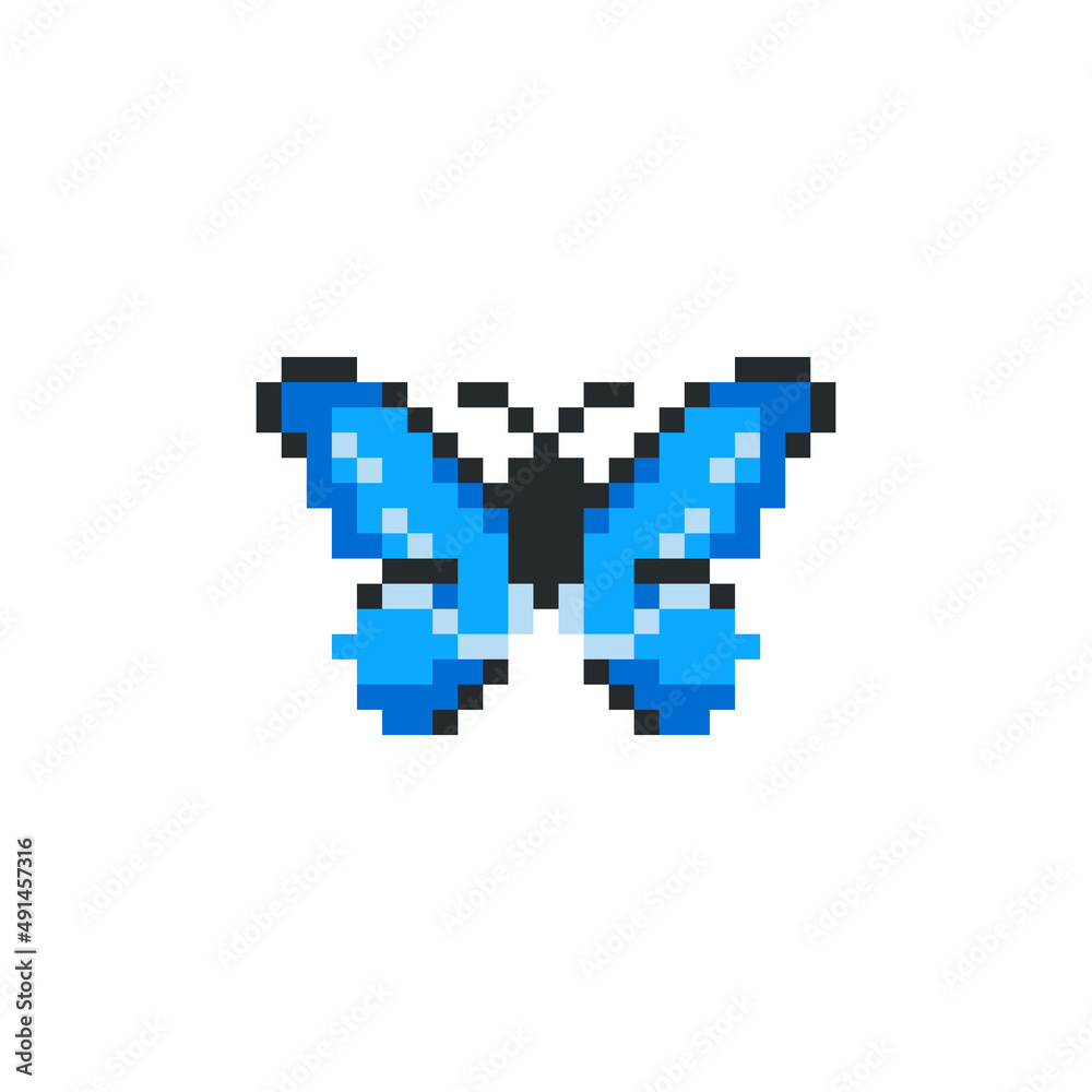 8 bit pixel butterfly vector. 8 bit pixel butterfly vector.