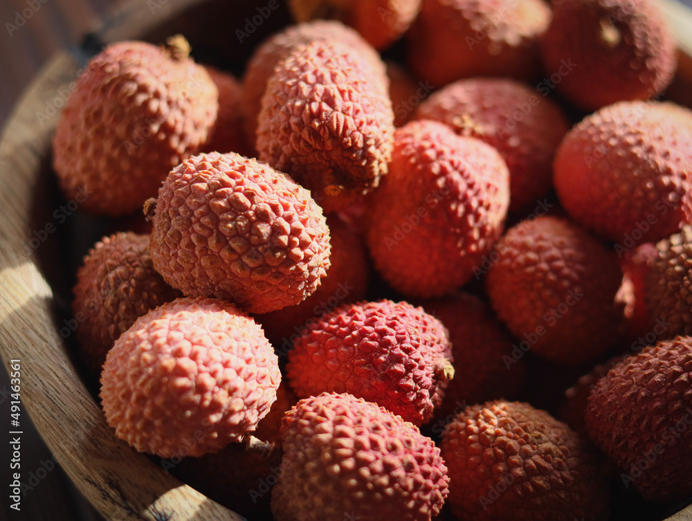 close up of lychee fruit