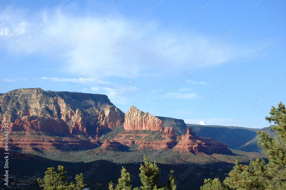 The beautiful scenery of the red rock formations that surround the small town of Sedona, Arizona.