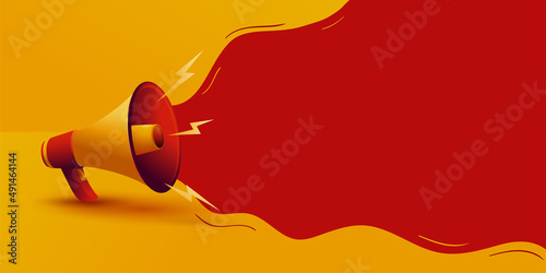 Advertising banner background with megaphone