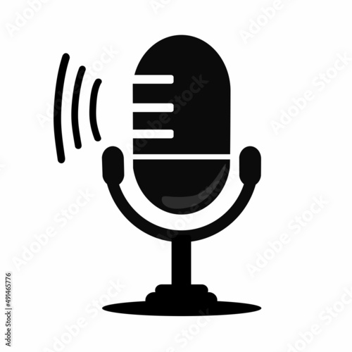 Microphone Podcast logo icon design on white background