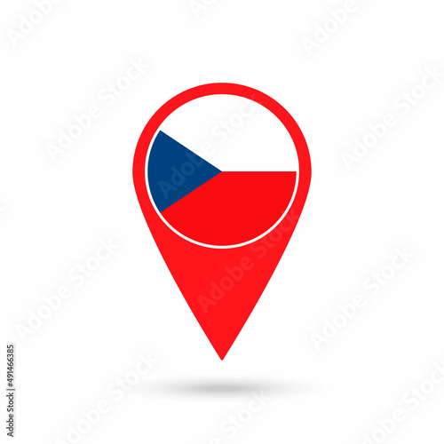 Free Download Map pointer with contry Czech Republic. Czech Republic flag. Vector illustration. - GFXLoad
