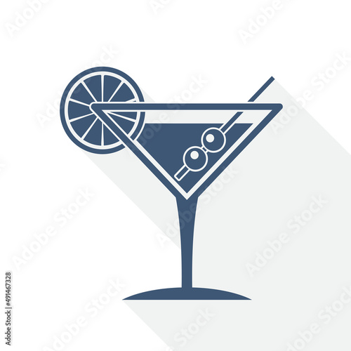 Simple editable alcohol drink vector icon, flat design glass concept illustration easy to edit