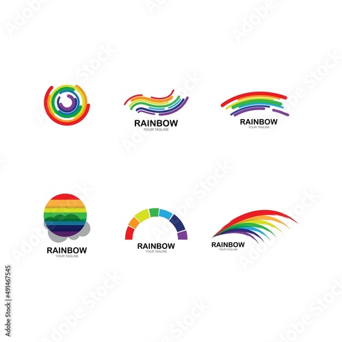 Rainbow icon logo vector template