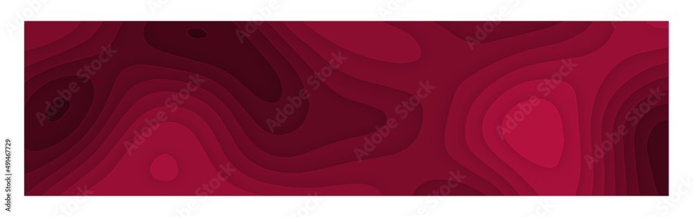 Papercut multi layers 3D dark red pink color texture vector background ...