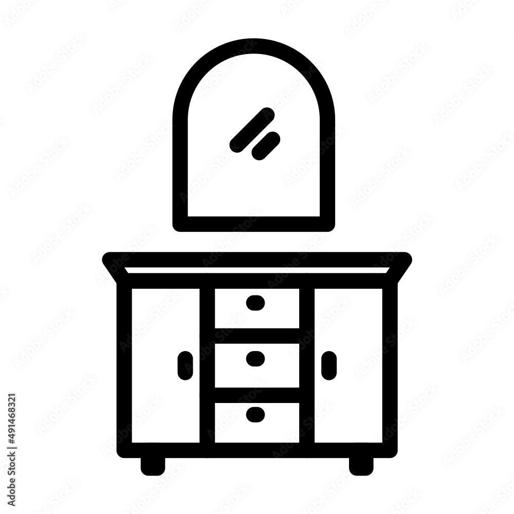 cupboard and mirror icon cupboard and mirror icon